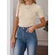 Curve Embracing, Tooluck Plus Size Women's Casual Knit T-Shirt - Crew Neck, Short Sleeve, Stretchy & Machine Washable Curve Embracing, Tooluck Plus Size Women's Casual Knit T-Shirt - Crew Neck, Short Sleeve, Stretchy & Machine Washable