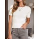 Curve Embracing, Tooluck Plus Size Women's Casual Knit T-Shirt - Crew Neck, Short Sleeve, Stretchy & Machine Washable Curve Embracing, Tooluck Plus Size Women's Casual Knit T-Shirt - Crew Neck, Short Sleeve, Stretchy & Machine Washable