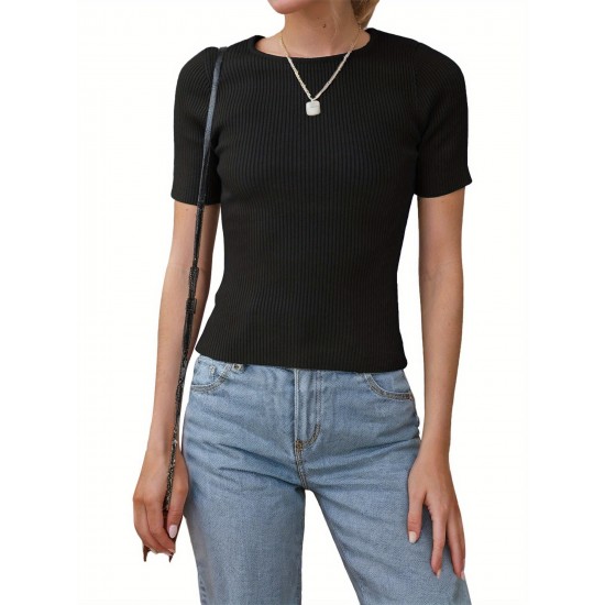 Curve Embracing, Tooluck Plus Size Women's Casual Knit T-Shirt - Crew Neck, Short Sleeve, Stretchy & Machine Washable Curve Embracing, Tooluck Plus Size Women's Casual Knit T-Shirt - Crew Neck, Short Sleeve, Stretchy & Machine Washable