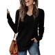Women's Casual V-Neck Sweater - Solid Color, Ribbed Long Sleeve Knit Pullover, Machine Washable Women's Casual V-Neck Sweater - Solid Color, Ribbed Long Sleeve Knit Pullover, Machine Washable
