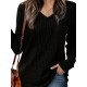 Women's Casual V-Neck Sweater - Solid Color, Ribbed Long Sleeve Knit Pullover, Machine Washable Women's Casual V-Neck Sweater - Solid Color, Ribbed Long Sleeve Knit Pullover, Machine Washable