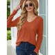Women's Casual V-Neck Sweater - Solid Color, Ribbed Long Sleeve Knit Pullover, Machine Washable Women's Casual V-Neck Sweater - Solid Color, Ribbed Long Sleeve Knit Pullover, Machine Washable