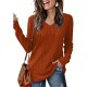 Women's Casual V-Neck Sweater - Solid Color, Ribbed Long Sleeve Knit Pullover, Machine Washable Women's Casual V-Neck Sweater - Solid Color, Ribbed Long Sleeve Knit Pullover, Machine Washable