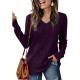Women's Casual V-Neck Sweater - Solid Color, Ribbed Long Sleeve Knit Pullover, Machine Washable Women's Casual V-Neck Sweater - Solid Color, Ribbed Long Sleeve Knit Pullover, Machine Washable