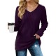 Women's Casual V-Neck Sweater - Solid Color, Ribbed Long Sleeve Knit Pullover, Machine Washable Women's Casual V-Neck Sweater - Solid Color, Ribbed Long Sleeve Knit Pullover, Machine Washable