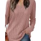 Women's Casual V-Neck Sweater - Solid Color, Ribbed Long Sleeve Knit Pullover, Machine Washable Women's Casual V-Neck Sweater - Solid Color, Ribbed Long Sleeve Knit Pullover, Machine Washable