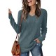 Women's Casual V-Neck Sweater - Solid Color, Ribbed Long Sleeve Knit Pullover, Machine Washable Women's Casual V-Neck Sweater - Solid Color, Ribbed Long Sleeve Knit Pullover, Machine Washable