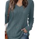 Women's Casual V-Neck Sweater - Solid Color, Ribbed Long Sleeve Knit Pullover, Machine Washable Women's Casual V-Neck Sweater - Solid Color, Ribbed Long Sleeve Knit Pullover, Machine Washable