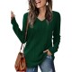 Women's Casual V-Neck Sweater - Solid Color, Ribbed Long Sleeve Knit Pullover, Machine Washable Women's Casual V-Neck Sweater - Solid Color, Ribbed Long Sleeve Knit Pullover, Machine Washable