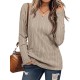 Women's Casual V-Neck Sweater - Solid Color, Ribbed Long Sleeve Knit Pullover, Machine Washable Women's Casual V-Neck Sweater - Solid Color, Ribbed Long Sleeve Knit Pullover, Machine Washable