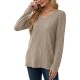 Women's Casual V-Neck Sweater - Solid Color, Ribbed Long Sleeve Knit Pullover, Machine Washable Women's Casual V-Neck Sweater - Solid Color, Ribbed Long Sleeve Knit Pullover, Machine Washable