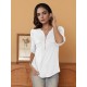 Stylish Women's V-Neck 3/4 Sleeve Zipper Shirt - Business Casual, Dressy Work Tunic Blouse with Relaxed Fit, Soft Fabric, and Versatile Style for Office, Meeting, or Daily Wear - Perfect for Career Women and Professionals Stylish Women's V-Neck 3/4 Sleeve Zipper Shirt - Business Casual, Dressy Work Tunic Blouse with Relaxed Fit, Soft Fabric, and Versatile Style for Office, Meeting, or Daily Wear - Perfect for Career Women and Professionals