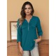 Stylish Women's V-Neck 3/4 Sleeve Zipper Shirt - Business Casual, Dressy Work Tunic Blouse with Relaxed Fit, Soft Fabric, and Versatile Style for Office, Meeting, or Daily Wear - Perfect for Career Women and Professionals Stylish Women's V-Neck 3/4 Sleeve Zipper Shirt - Business Casual, Dressy Work Tunic Blouse with Relaxed Fit, Soft Fabric, and Versatile Style for Office, Meeting, or Daily Wear - Perfect for Career Women and Professionals