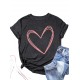 Valentine's Day Special: Casual Short-Sleeve T-Shirt for Couples - Breathable Rayon Blend, Machine Washable, Crew Neck with Geometric Heart Design Valentine's Day Special: Casual Short-Sleeve T-Shirt for Couples - Breathable Rayon Blend, Machine Washable, Crew Neck with Geometric Heart Design