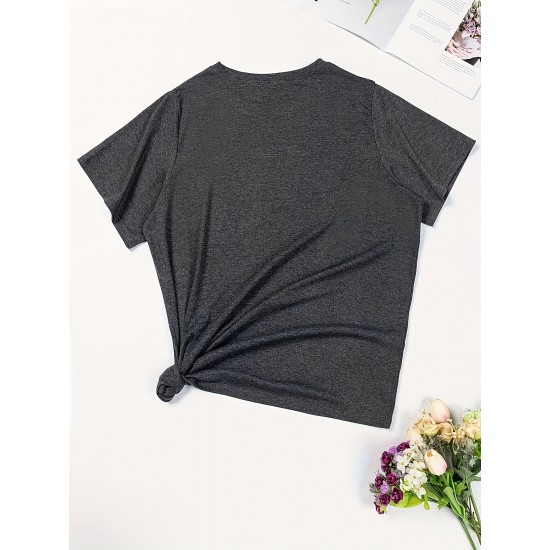 Valentine's Day Special: Casual Short-Sleeve T-Shirt for Couples - Breathable Rayon Blend, Machine Washable, Crew Neck with Geometric Heart Design Valentine's Day Special: Casual Short-Sleeve T-Shirt for Couples - Breathable Rayon Blend, Machine Washable, Crew Neck with Geometric Heart Design