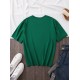 Plus Size Casual Crew Neck T-Shirt with POGUL LIFE Peace Sign Graphic, Polyester Knit Fabric with Slight Stretch, for Women, All-Season Comfort Plus Size Casual Crew Neck T-Shirt with POGUL LIFE Peace Sign Graphic, Polyester Knit Fabric with Slight Stretch, for Women, All-Season Comfort
