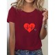 Women's Breathable Polyester T-Shirt with Stethoscope & Heart Design - Casual Crew Neck, Short Sleeve, Machine Washable - Perfect Gift for Her Women's Breathable Polyester T-Shirt with Stethoscope & Heart Design - Casual Crew Neck, Short Sleeve, Machine Washable - Perfect Gift for Her