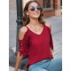 Plus Size Women'S V-Neck Lace Off-Shoulder Short-Sleeved T-Shirt Plus Size Women'S V-Neck Lace Off-Shoulder Short-Sleeved T-Shirt