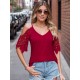 Plus Size Women'S V-Neck Lace Off-Shoulder Short-Sleeved T-Shirt Plus Size Women'S V-Neck Lace Off-Shoulder Short-Sleeved T-Shirt