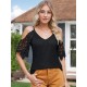 Plus Size Women'S V-Neck Lace Off-Shoulder Short-Sleeved T-Shirt Plus Size Women'S V-Neck Lace Off-Shoulder Short-Sleeved T-Shirt