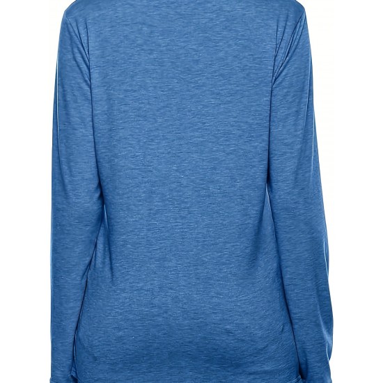 Plus Size Women's Irregular Button-hem Long-sleeved Loose T-shirt Plus Size Women's Irregular Button-hem Long-sleeved Loose T-shirt
