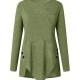 Plus Size Women's Irregular Button-hem Long-sleeved Loose T-shirt Plus Size Women's Irregular Button-hem Long-sleeved Loose T-shirt