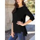 Chic Pink Asymmetrical Hem Tunic - Soft Rayon Blend, 3/4 Sleeve Casual Top with Pockets for Women - Perfect for Spring & Summer Chic Pink Asymmetrical Hem Tunic - Soft Rayon Blend, 3/4 Sleeve Casual Top with Pockets for Women - Perfect for Spring & Summer