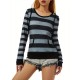 Women's Casual Striped Hoodie with Kangaroo Pocket - Long Sleeve, Round Neck Pullover, Machine Washable - Available in S/M/L/XL/XXL Women's Casual Striped Hoodie with Kangaroo Pocket - Long Sleeve, Round Neck Pullover, Machine Washable - Available in S/M/L/XL/XXL