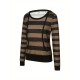 Women's Casual Striped Hoodie with Kangaroo Pocket - Long Sleeve, Round Neck Pullover, Machine Washable - Available in S/M/L/XL/XXL Women's Casual Striped Hoodie with Kangaroo Pocket - Long Sleeve, Round Neck Pullover, Machine Washable - Available in S/M/L/XL/XXL