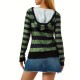 Women's Casual Striped Hoodie with Kangaroo Pocket - Long Sleeve, Round Neck Pullover, Machine Washable - Available in S/M/L/XL/XXL Women's Casual Striped Hoodie with Kangaroo Pocket - Long Sleeve, Round Neck Pullover, Machine Washable - Available in S/M/L/XL/XXL