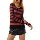 Women's Casual Striped Hoodie with Kangaroo Pocket - Long Sleeve, Round Neck Pullover, Machine Washable - Available in S/M/L/XL/XXL Women's Casual Striped Hoodie with Kangaroo Pocket - Long Sleeve, Round Neck Pullover, Machine Washable - Available in S/M/L/XL/XXL