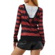 Women's Casual Striped Hoodie with Kangaroo Pocket - Long Sleeve, Round Neck Pullover, Machine Washable - Available in S/M/L/XL/XXL Women's Casual Striped Hoodie with Kangaroo Pocket - Long Sleeve, Round Neck Pullover, Machine Washable - Available in S/M/L/XL/XXL