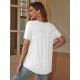 Stylish V-Neck Plus Size T-Shirt - Women Plus Size Clothing, Elegant Button Front, Short Sleeve, Pleated Detail, Perfect for Spring & Summer Stylish V-Neck Plus Size T-Shirt - Women Plus Size Clothing, Elegant Button Front, Short Sleeve, Pleated Detail, Perfect for Spring & Summer