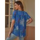 Stylish V-Neck Plus Size T-Shirt - Women Plus Size Clothing, Elegant Button Front, Short Sleeve, Pleated Detail, Perfect for Spring & Summer Stylish V-Neck Plus Size T-Shirt - Women Plus Size Clothing, Elegant Button Front, Short Sleeve, Pleated Detail, Perfect for Spring & Summer