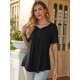 Stylish V-Neck Plus Size T-Shirt - Women Plus Size Clothing, Elegant Button Front, Short Sleeve, Pleated Detail, Perfect for Spring & Summer Stylish V-Neck Plus Size T-Shirt - Women Plus Size Clothing, Elegant Button Front, Short Sleeve, Pleated Detail, Perfect for Spring & Summer