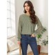 Tooluck Plus Size Women's Round Neck Pleated Lace Panel Long Sleeve Top Tooluck Plus Size Women's Round Neck Pleated Lace Panel Long Sleeve Top
