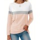 Tooluck Plus Size Women's Casual Color Block Long Sleeve Tops Crew Neck Loose Fit Blouses Tooluck Plus Size Women's Casual Color Block Long Sleeve Tops Crew Neck Loose Fit Blouses