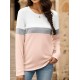 Tooluck Plus Size Women's Casual Color Block Long Sleeve Tops Crew Neck Loose Fit Blouses Tooluck Plus Size Women's Casual Color Block Long Sleeve Tops Crew Neck Loose Fit Blouses