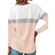Tooluck Plus Size Women's Casual Color Block Long Sleeve Tops Crew Neck Loose Fit Blouses Tooluck Plus Size Women's Casual Color Block Long Sleeve Tops Crew Neck Loose Fit Blouses