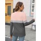 Tooluck Plus Size Women's Casual Color Block Long Sleeve Tops Crew Neck Loose Fit Blouses Tooluck Plus Size Women's Casual Color Block Long Sleeve Tops Crew Neck Loose Fit Blouses