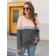 Tooluck Plus Size Women's Casual Color Block Long Sleeve Tops Crew Neck Loose Fit Blouses Tooluck Plus Size Women's Casual Color Block Long Sleeve Tops Crew Neck Loose Fit Blouses
