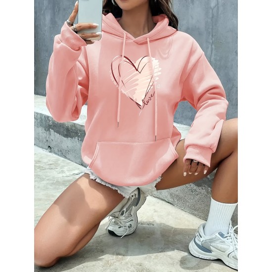 Chic Geometric Print Hoodie for Women - Casual Pullover with Kangaroo Pocket, Polyester Blend, Machine Washable - Perfect for Fall/Winter Chic Geometric Print Hoodie for Women - Casual Pullover with Kangaroo Pocket, Polyester Blend, Machine Washable - Perfect for Fall/Winter