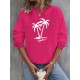 2 Packs Plus Size Coconut Tree Print Sweatshirt, Casual Long Sleeve Crew Neck Pullover Sweatshirt, Women's Plus Size Clothing 2 Packs Plus Size Coconut Tree Print Sweatshirt, Casual Long Sleeve Crew Neck Pullover Sweatshirt, Women's Plus Size Clothing