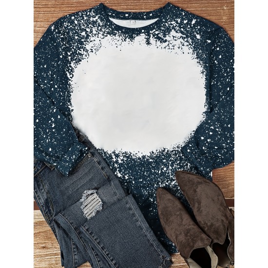 Women's Casual Crew Neck Sweatshirt - Long Sleeve, Semi-Sheer, Stretchy Polyester Blend, Machine Washable Women's Casual Crew Neck Sweatshirt - Long Sleeve, Semi-Sheer, Stretchy Polyester Blend, Machine Washable