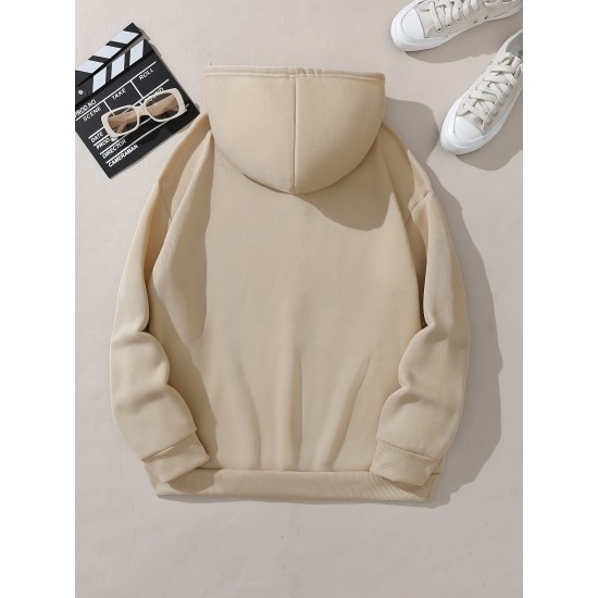 Plus Size Cozy Letter Print Hoodie - Soft, Casual, Drawstring, Hooded, Long Sleeve, Kangaroo Pocket Sweatshirt for Fall & Winter - Women's Comfortable Plus Size Clothing for Everyday Wear Plus Size Cozy Letter Print Hoodie - Soft, Casual, Drawstring, Hooded, Long Sleeve, Kangaroo Pocket Sweatshirt for Fall & Winter - Women's Comfortable Plus Size Clothing for Everyday Wear