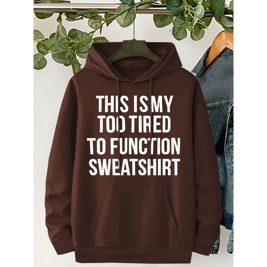 Plus Size Cozy Letter Print Hoodie - Soft, Casual, Drawstring, Hooded, Long Sleeve, Kangaroo Pocket Sweatshirt for Fall & Winter - Women's Comfortable Plus Size Clothing for Everyday Wear Plus Size Cozy Letter Print Hoodie - Soft, Casual, Drawstring, Hooded, Long Sleeve, Kangaroo Pocket Sweatshirt for Fall & Winter - Women's Comfortable Plus Size Clothing for Everyday Wear