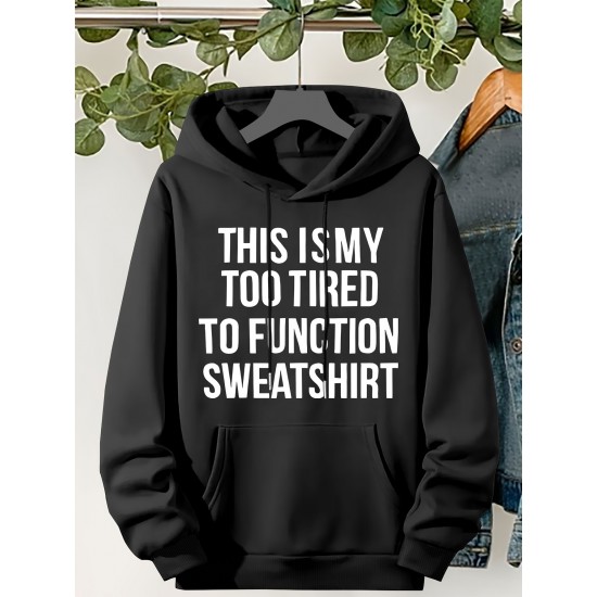 Plus Size Cozy Letter Print Hoodie - Soft, Casual, Drawstring, Hooded, Long Sleeve, Kangaroo Pocket Sweatshirt for Fall & Winter - Women's Comfortable Plus Size Clothing for Everyday Wear Plus Size Cozy Letter Print Hoodie - Soft, Casual, Drawstring, Hooded, Long Sleeve, Kangaroo Pocket Sweatshirt for Fall & Winter - Women's Comfortable Plus Size Clothing for Everyday Wear