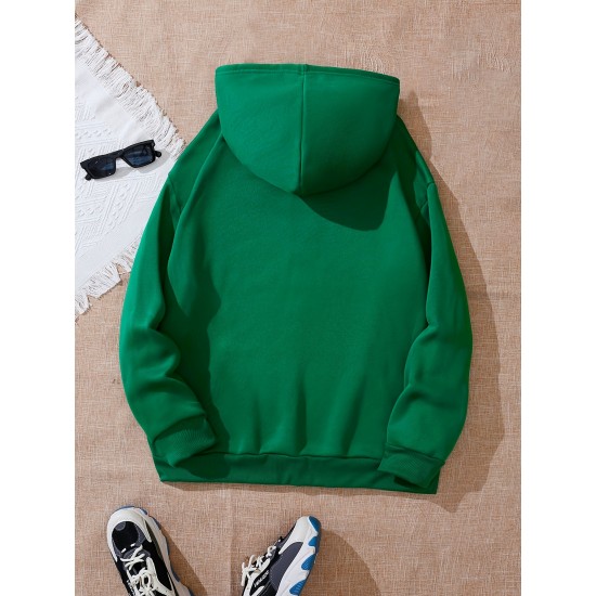 Plus Size Cozy Letter Print Hoodie - Soft, Casual, Drawstring, Hooded, Long Sleeve, Kangaroo Pocket Sweatshirt for Fall & Winter - Women's Comfortable Plus Size Clothing for Everyday Wear Plus Size Cozy Letter Print Hoodie - Soft, Casual, Drawstring, Hooded, Long Sleeve, Kangaroo Pocket Sweatshirt for Fall & Winter - Women's Comfortable Plus Size Clothing for Everyday Wear