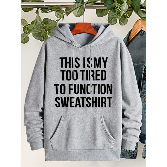 Plus Size Cozy Letter Print Hoodie - Soft, Casual, Drawstring, Hooded, Long Sleeve, Kangaroo Pocket Sweatshirt for Fall & Winter - Women's Comfortable Plus Size Clothing for Everyday Wear Plus Size Cozy Letter Print Hoodie - Soft, Casual, Drawstring, Hooded, Long Sleeve, Kangaroo Pocket Sweatshirt for Fall & Winter - Women's Comfortable Plus Size Clothing for Everyday Wear