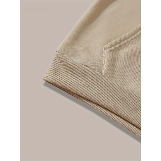 Plus Size Cozy Letter Print Hoodie - Soft, Casual, Drawstring, Hooded, Long Sleeve, Kangaroo Pocket Sweatshirt for Fall & Winter - Women's Comfortable Plus Size Clothing for Everyday Wear Plus Size Cozy Letter Print Hoodie - Soft, Casual, Drawstring, Hooded, Long Sleeve, Kangaroo Pocket Sweatshirt for Fall & Winter - Women's Comfortable Plus Size Clothing for Everyday Wear